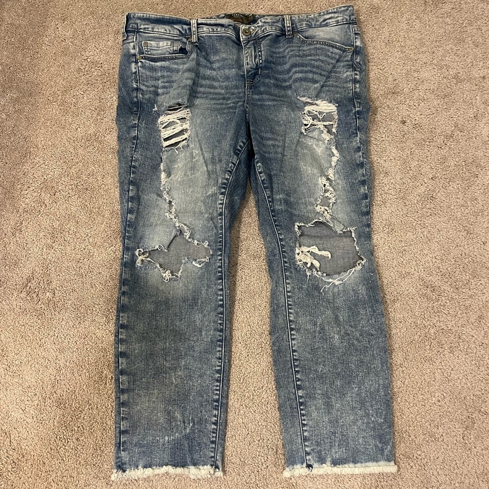 Torrid Cropped Boyfriend Jeans with Vintage Stretch